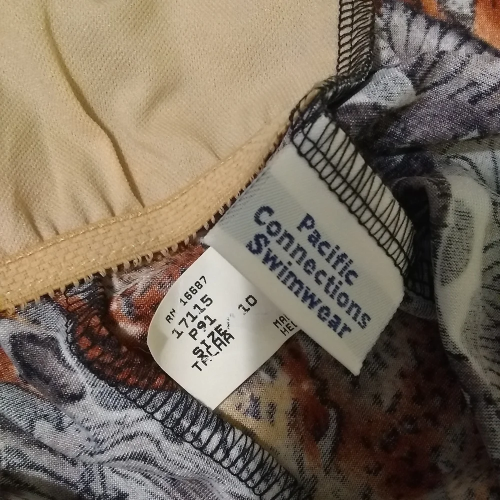 Pacific Connections Swimwear Vintage Big Cat One Piece Swimsuit NEW Fits S-M - Picture 5 of 14